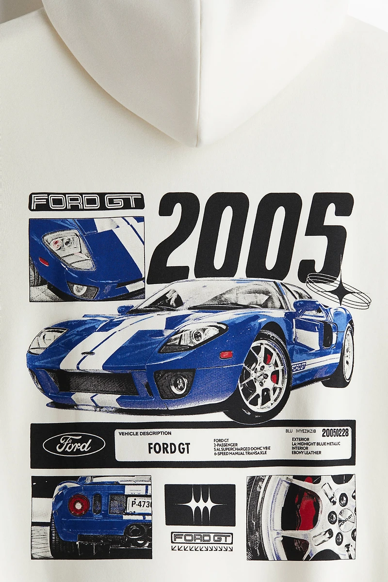 Loose-Fit Printed Hoodie