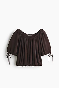 Draped drawstring-detail top