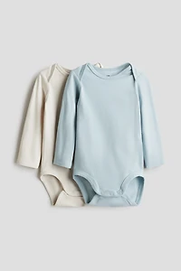 2-Pack Supersoft Cotton Lap-Shoulder Bodysuits