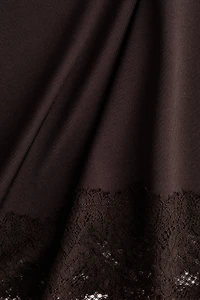 Asymmetric Lace-Trimmed Skirt