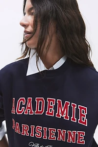 Sweatshirt with Text Motif
