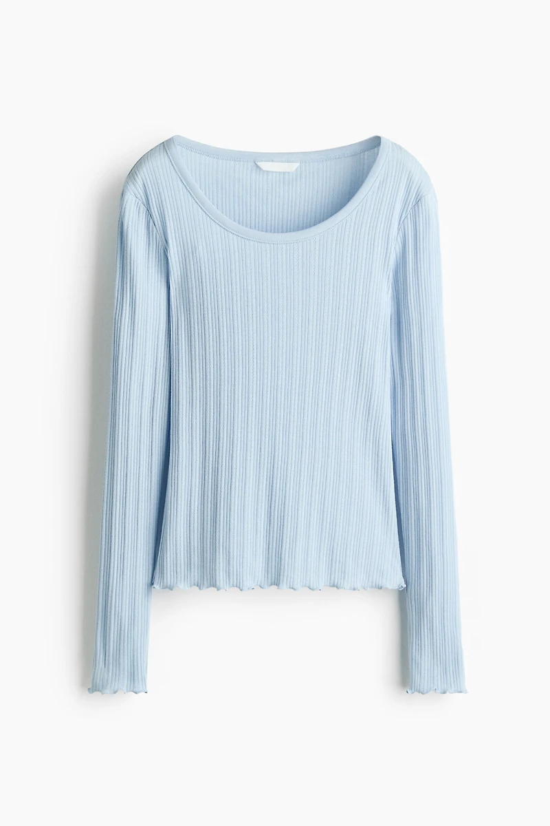 Haut en jersey pointelle