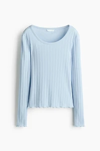 Haut en jersey pointelle