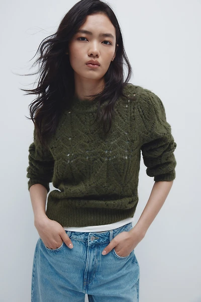 Pointelle-Knit Sweater