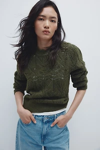 Pointelle-Knit Sweater
