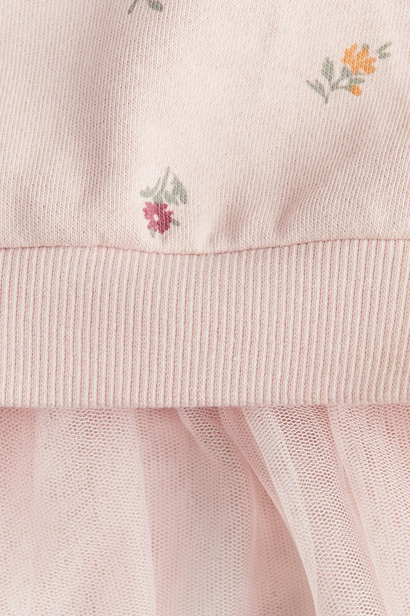 Sweatshirt Dress with Tulle Skirt