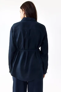 MAMA Linen-Blend Shirt