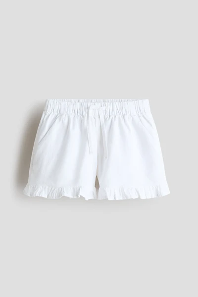 Linen-blend shorts