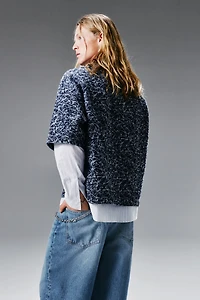 Chemise ample en denim à motif