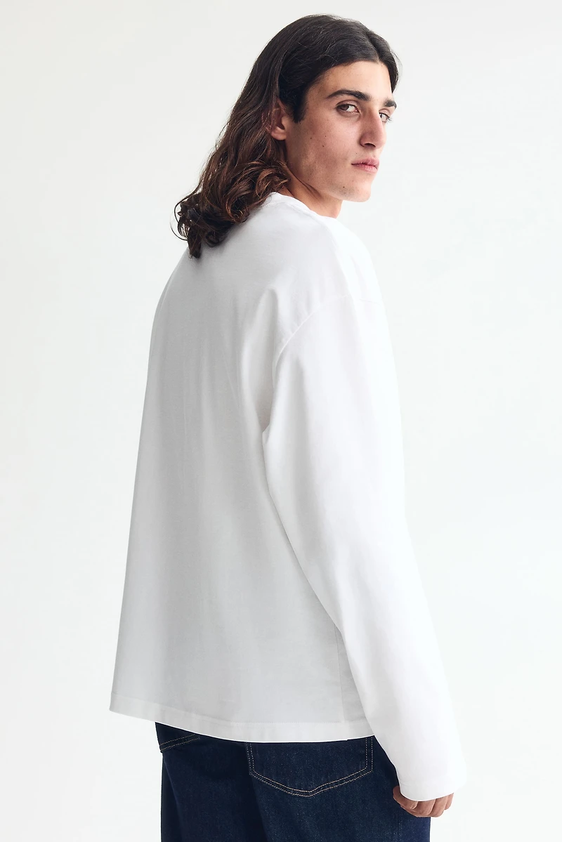 Oversized Long-Sleeved Jersey Shirt