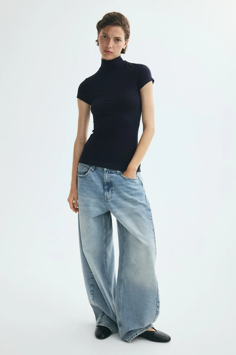 Mock Turtleneck Viscose Top