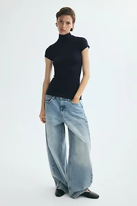 Mock Turtleneck Viscose Top