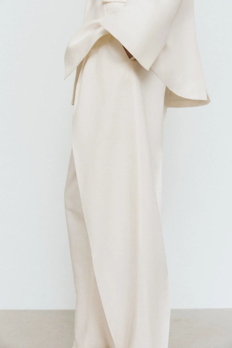 Linen-Blend Dress Pants