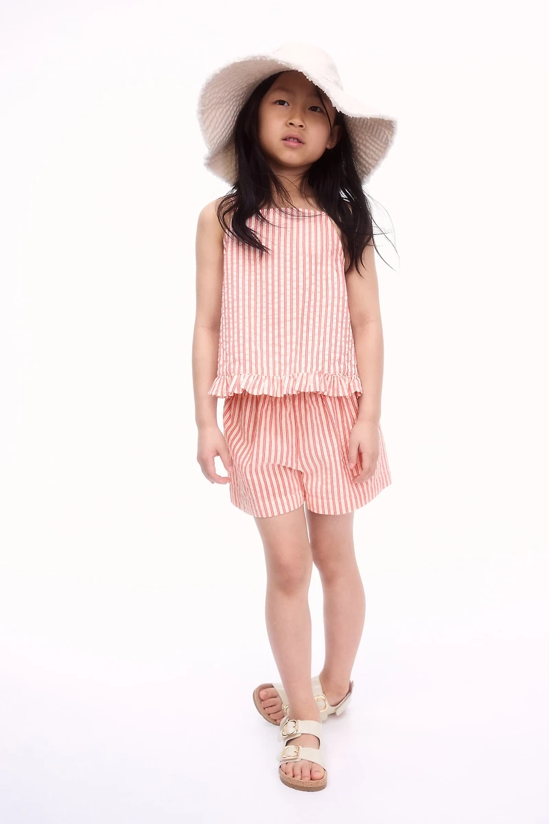 2-Piece Cotton Strappy Top and Shorts Set