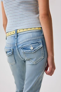 Jean près du corps semi-évasé taille basse