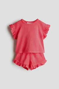 2-Piece Ruffle-Trimmed Terry Set