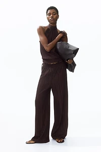 Pantalon froissé avec taille élastique
