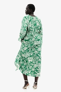 Tie-belt Crêpe Dress