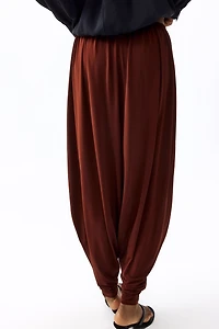 Pantalon à jambes tonneau en jersey