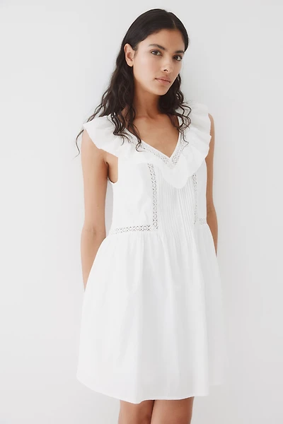 Robe volantée en coton