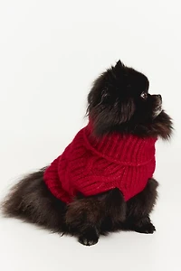 Cable-knit Dog Sweater
