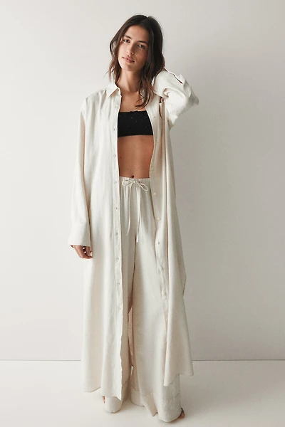 Robe chemise en lin mélangé