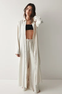 Robe chemise en lin mélangé