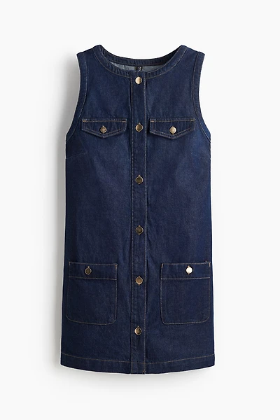 Robe sans manches en denim