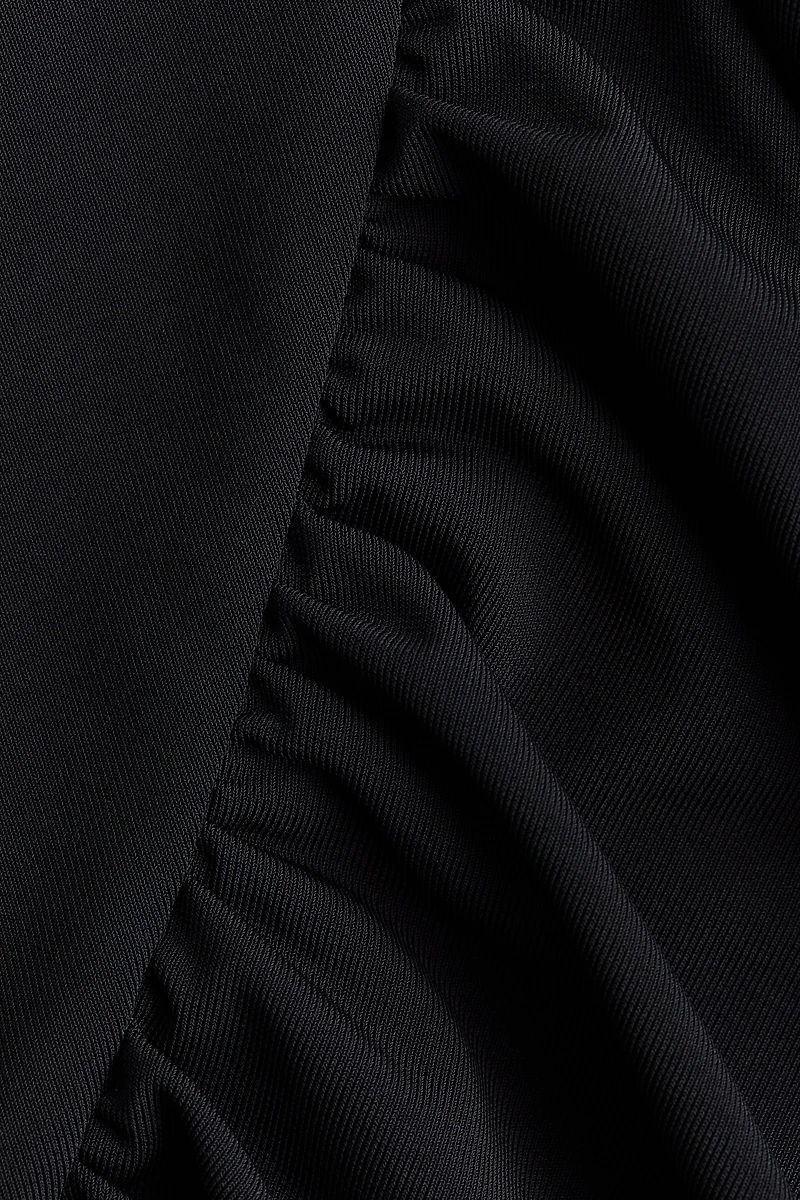 Draped Mock Turtleneck Dress