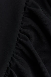 Draped Mock Turtleneck Dress