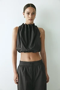 Drawstring-Detail Poplin Top