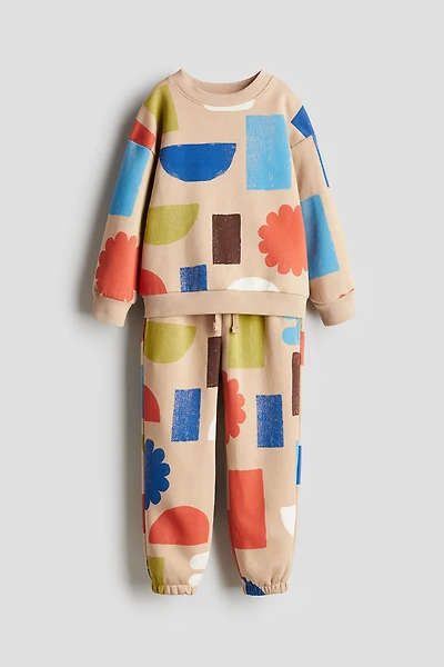 2-Piece Printed Sweatshirt and Joggers Set