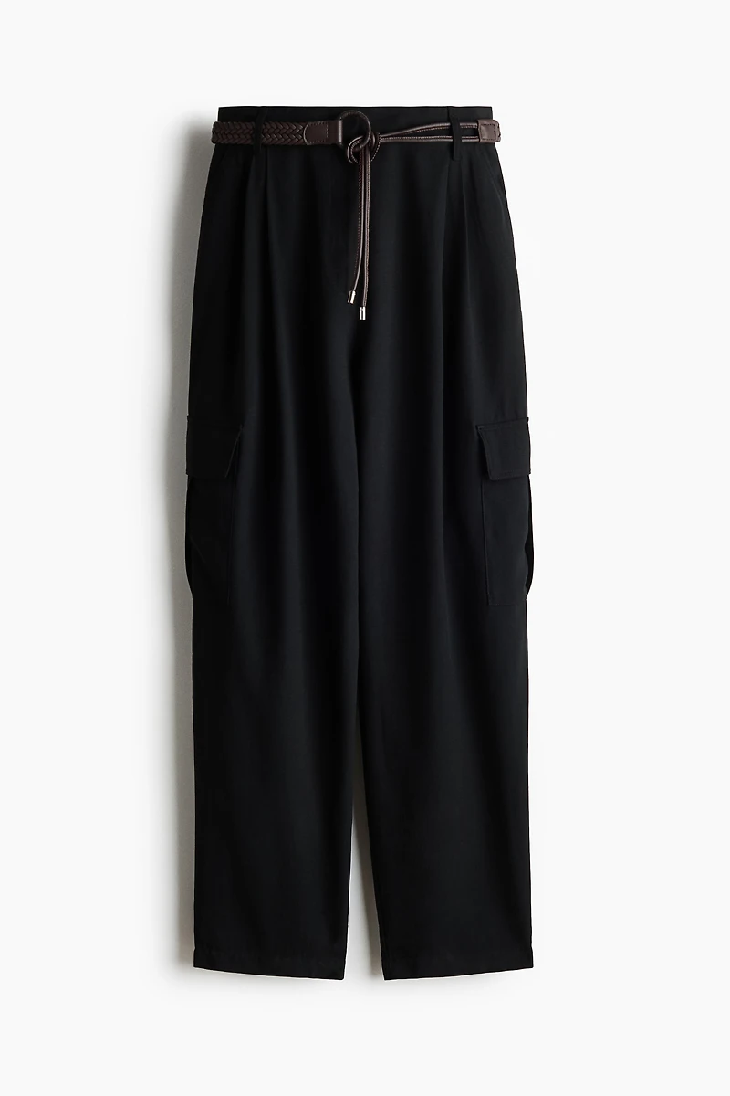 Pantalon tonneau avec ceinture