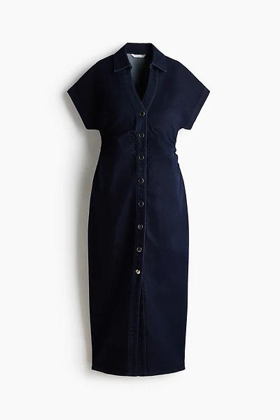 MAMA Short-Sleeved Denim Dress