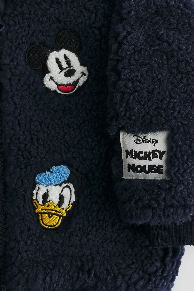 Teddy Fleece Jacket with Embroidered Details