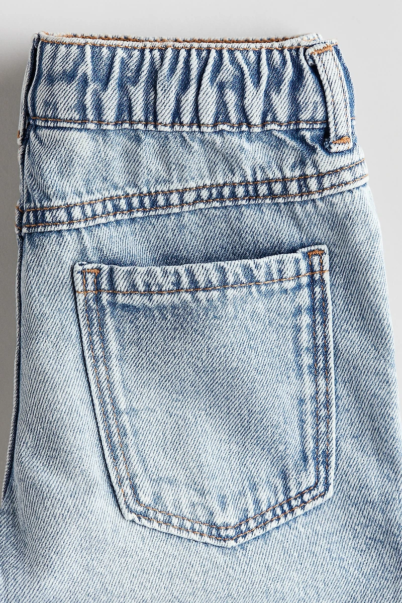 Printed Denim Shorts