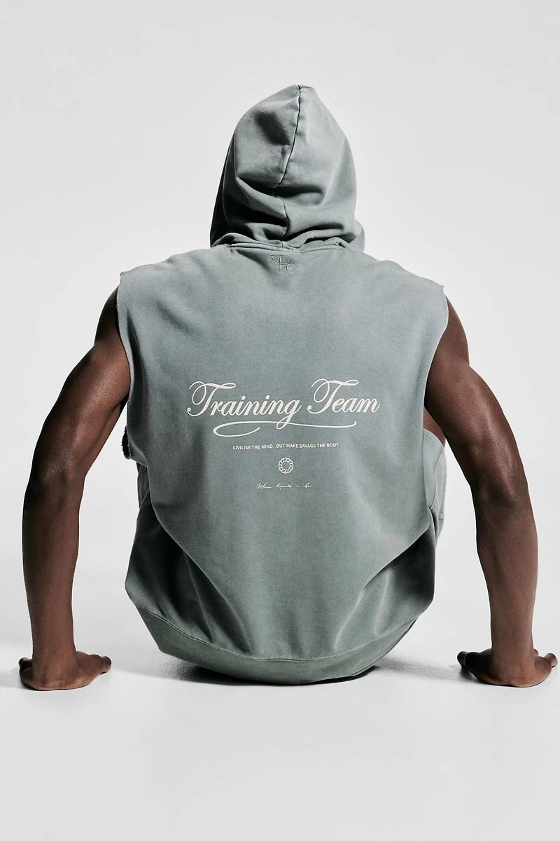 Loose-Fit Sleeveless Sports Hoodie