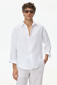 Relaxed-Fit Linen-Blend Pants