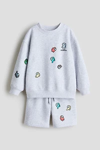 2-Piece Sweatshirt and Shorts Set