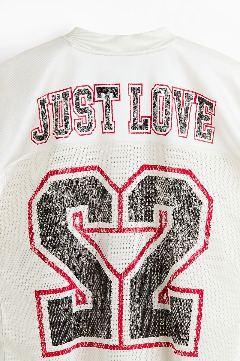 Oversized Printed Mesh T-Shirt