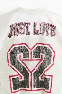 Oversized Printed Mesh T-Shirt