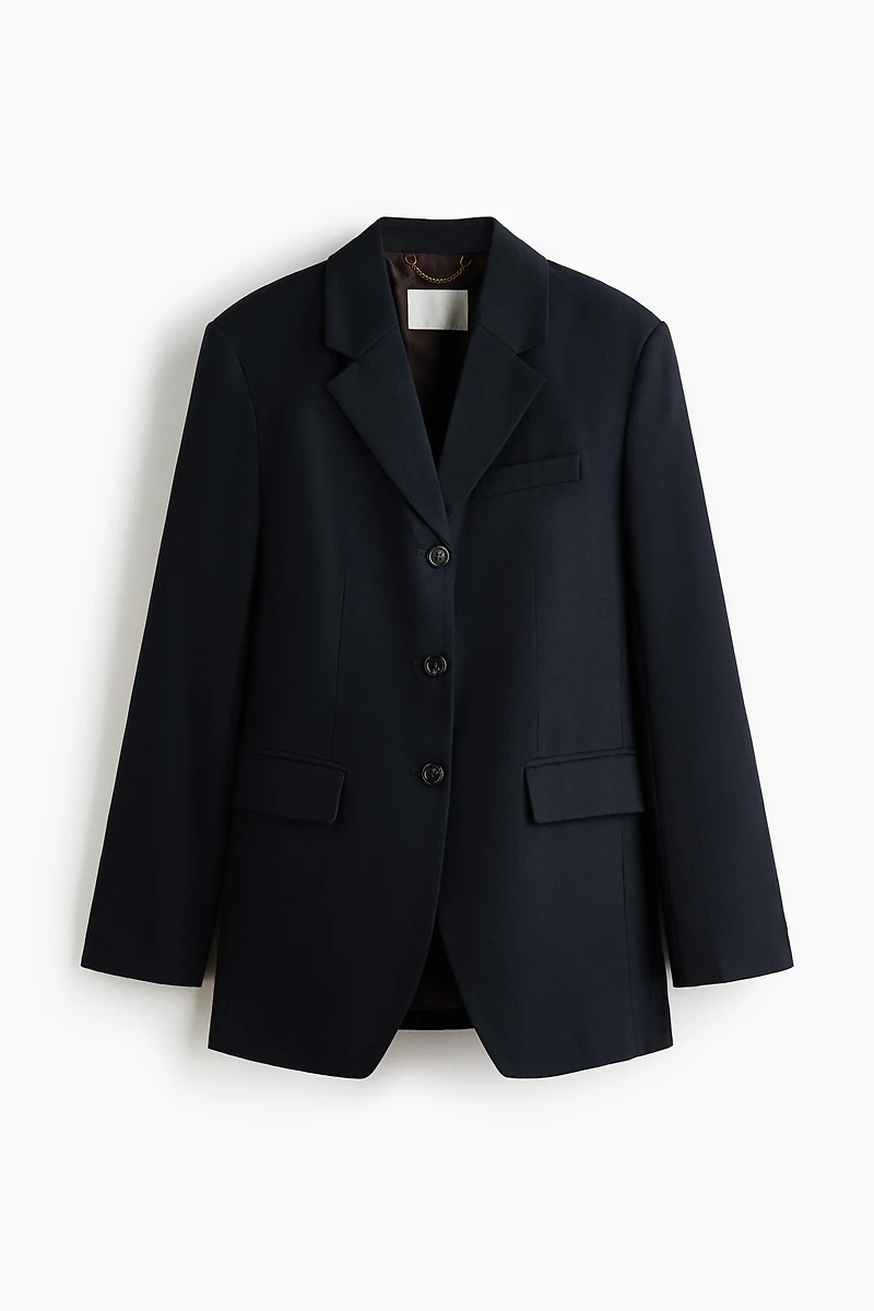Single-Breasted Twill Blazer
