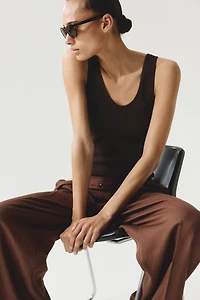 Wide-Leg Pants with Belt