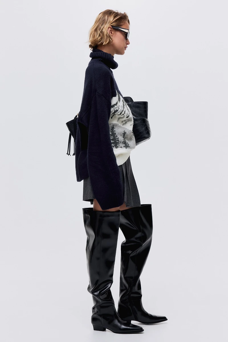 Jacquard-Knit Turtleneck Sweater