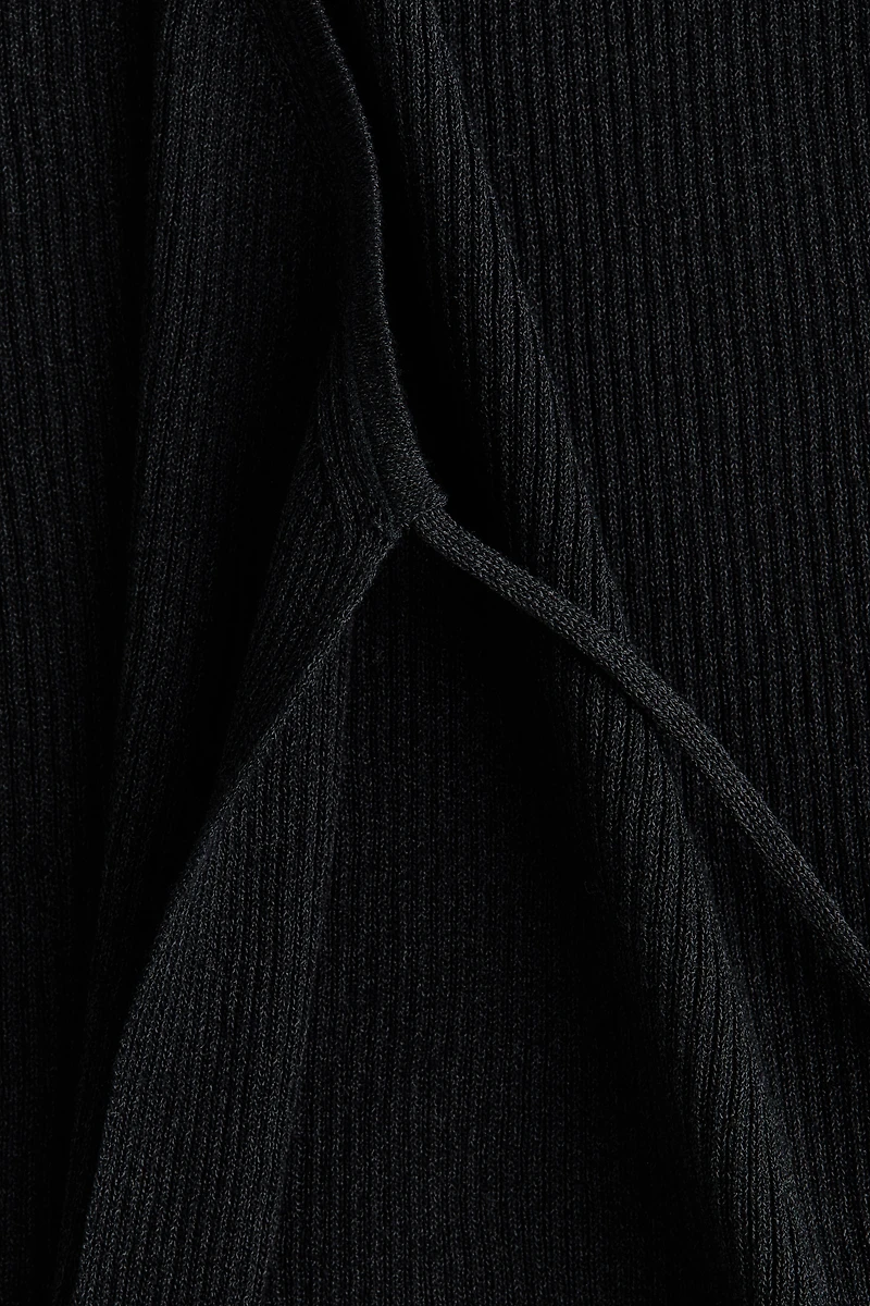 Rib-Knit Wrap Cardigan