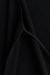 Rib-Knit Wrap Cardigan