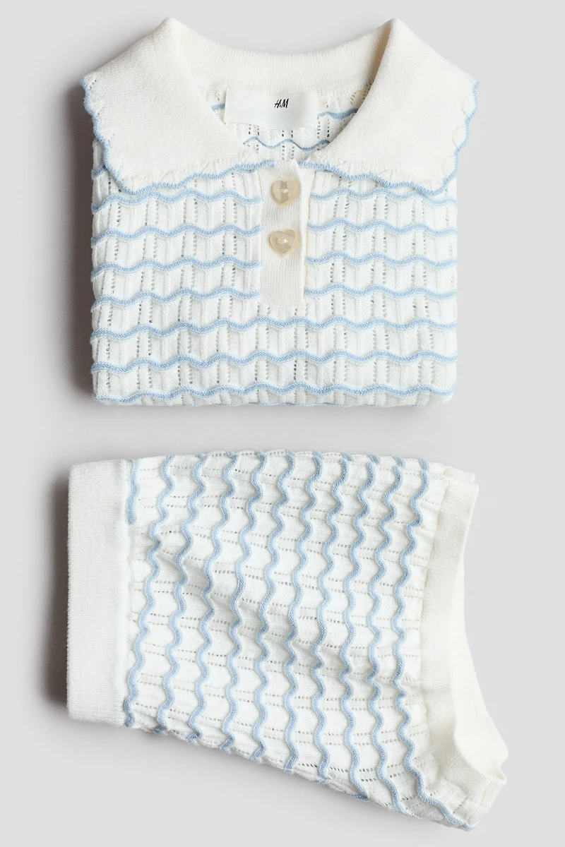 Ensemble 2 pièces en tricot pointelle