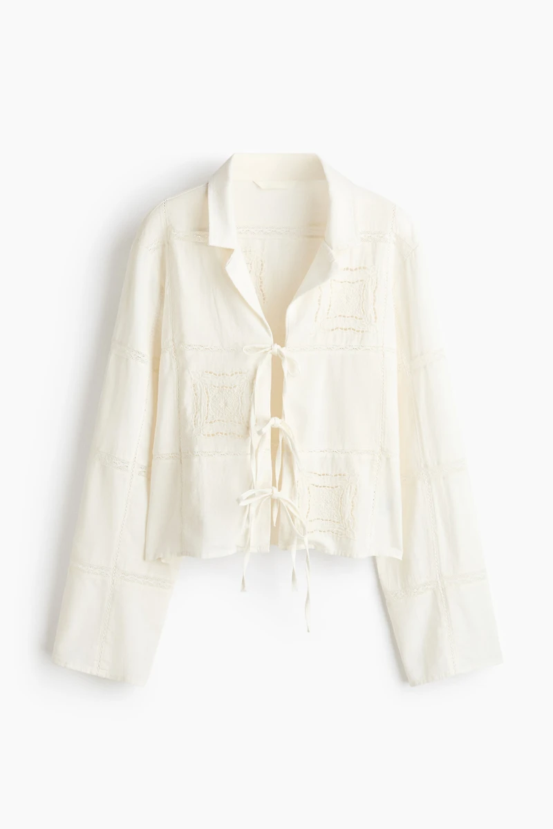 Eyelet-Embroidered Linen-Blend Jacket