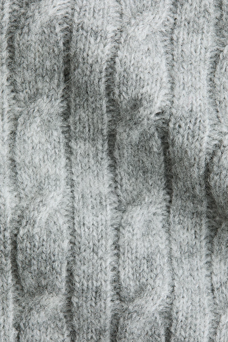 Blouson aviateur en tricot torsadé