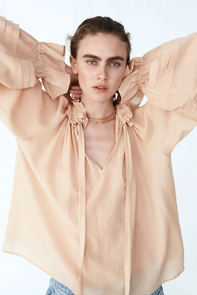 Ruffle-Collar Blouse
